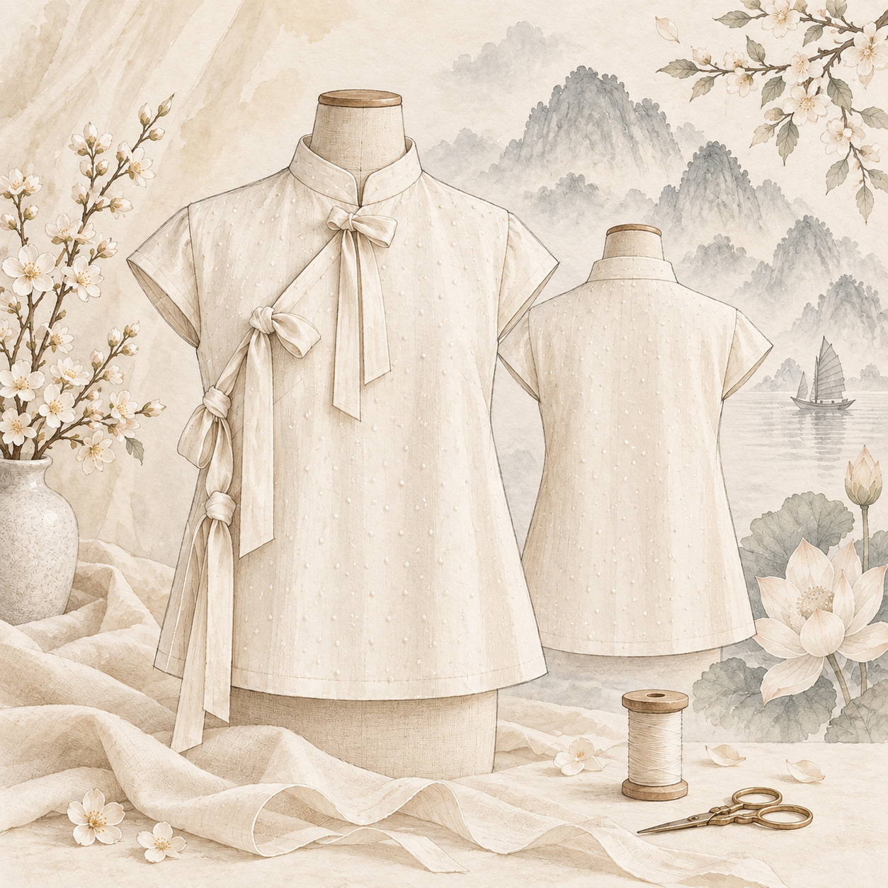 illustration patron de couture HANOI blouse femme