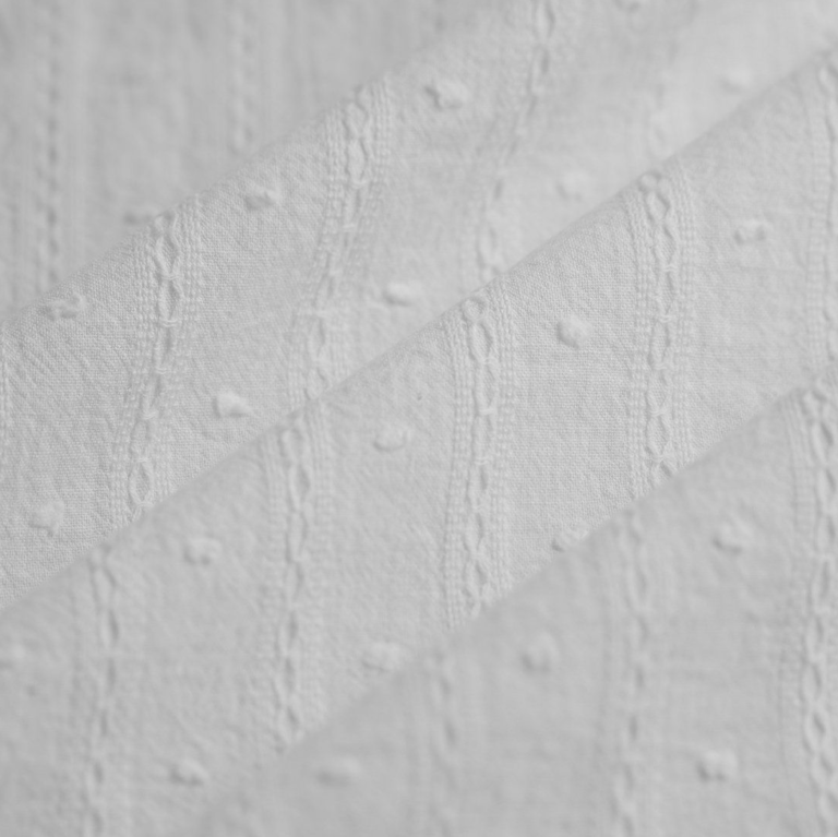Voile dobby coton relief écru
